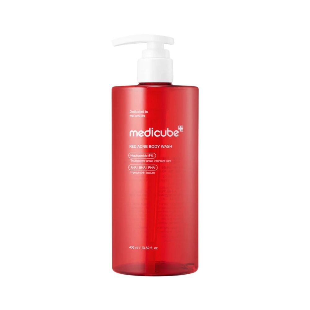 medicube Red Acne Body Wash - 400ml | ميدي كيوب غسول الجسم للعناية بالبشرة المعرضة للحبوب – 400 مل