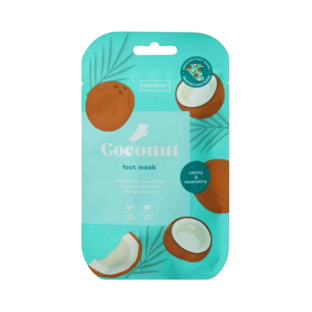 Sence Foot Mask Coconut 2x20ml - 20ml |سينس بيوتي قناع القدمين بخلاصة جوز الهند - 2 × 20 مل - 20 مل
