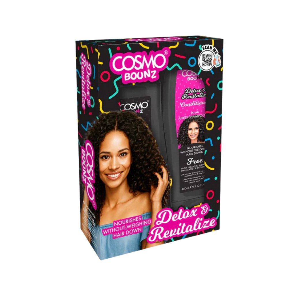 COSMO COSMETICS 2PCS SHAMP & COND DETOX BOUNZ - 400ml | كوزمو كوزمتكس مجموعة العناية بالشعر ديتوكس - 400 مل