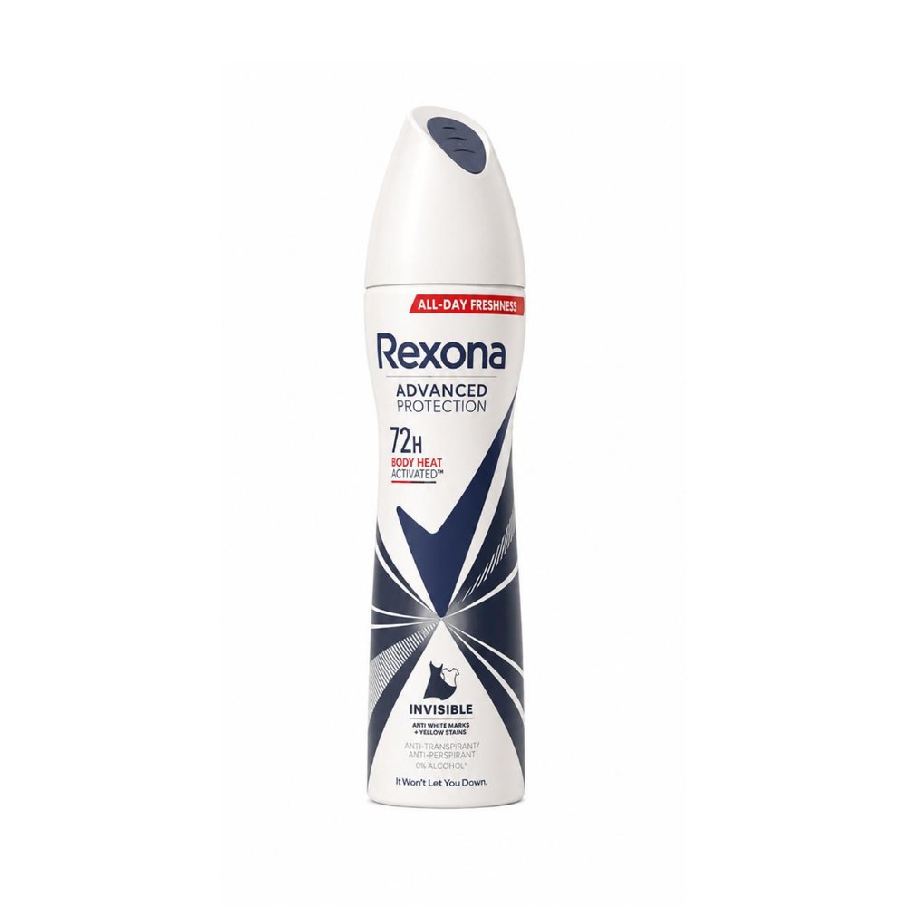 Rexona Women Advanced Protection Invisible Black & White 72h - 200ml |ريكسونا للنساء بخاخ مضاد للتعرق 72 ساعة – 200 مل