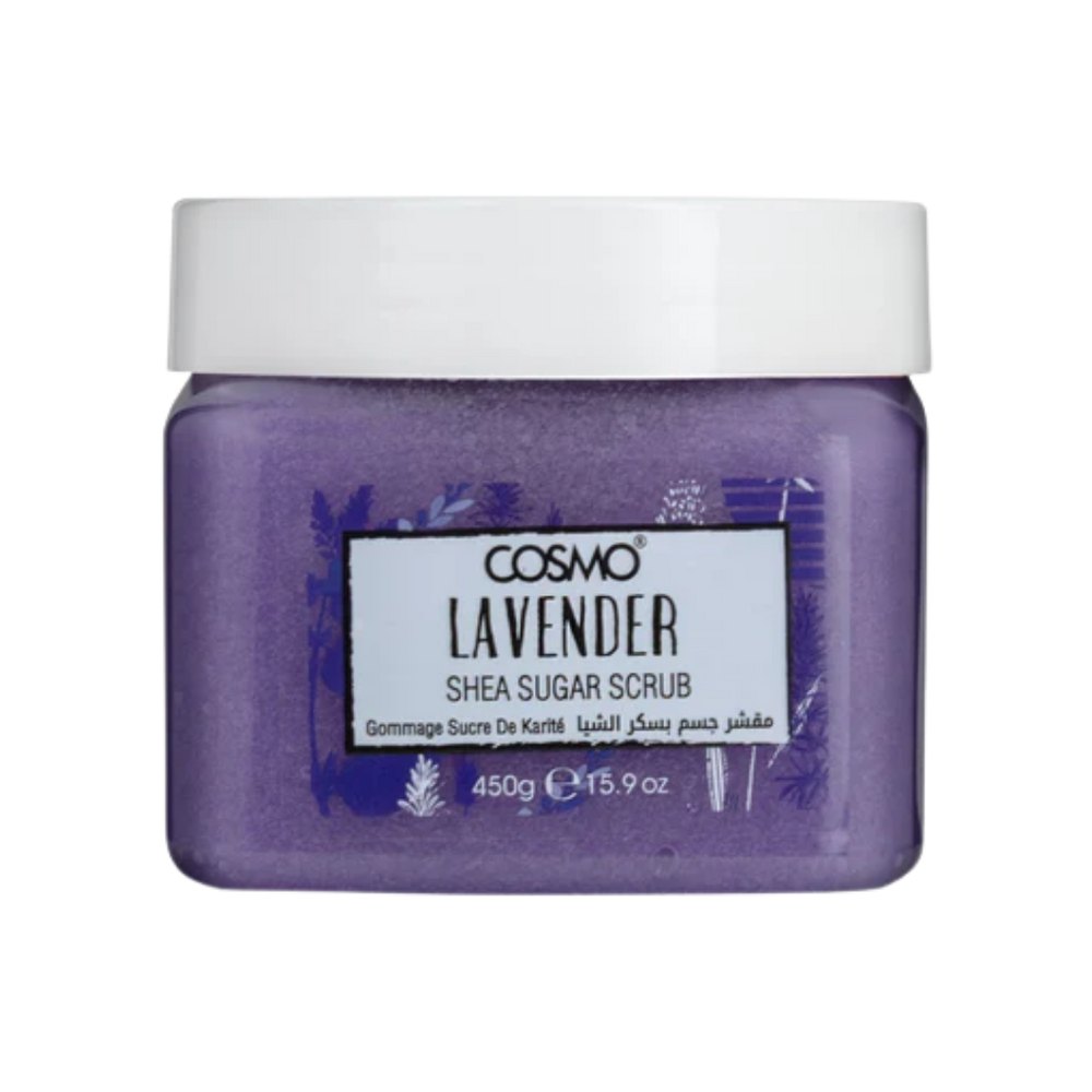 COSMO Lavender shea sugar scrub - 450g | كوزمو مقشر الجسم بالسكر و الشيا و اللافندر - 450 غرام