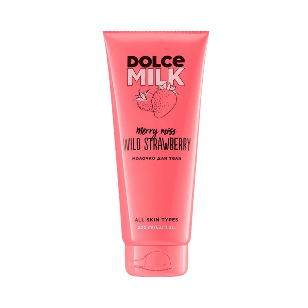 DOLCE MILK Merry Miss Wild Strawberry All Skin Types - 200ml | دولتشي ميلك حليب مرطب للجسم برائحة الفراولة - 200 مل