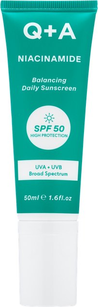Q+A Balancing sunscreen face cream Spf50 - 50ml | كيو بلس ايه كريم واقي شمسي لموازنة الزيوت spf50 - 50 مل