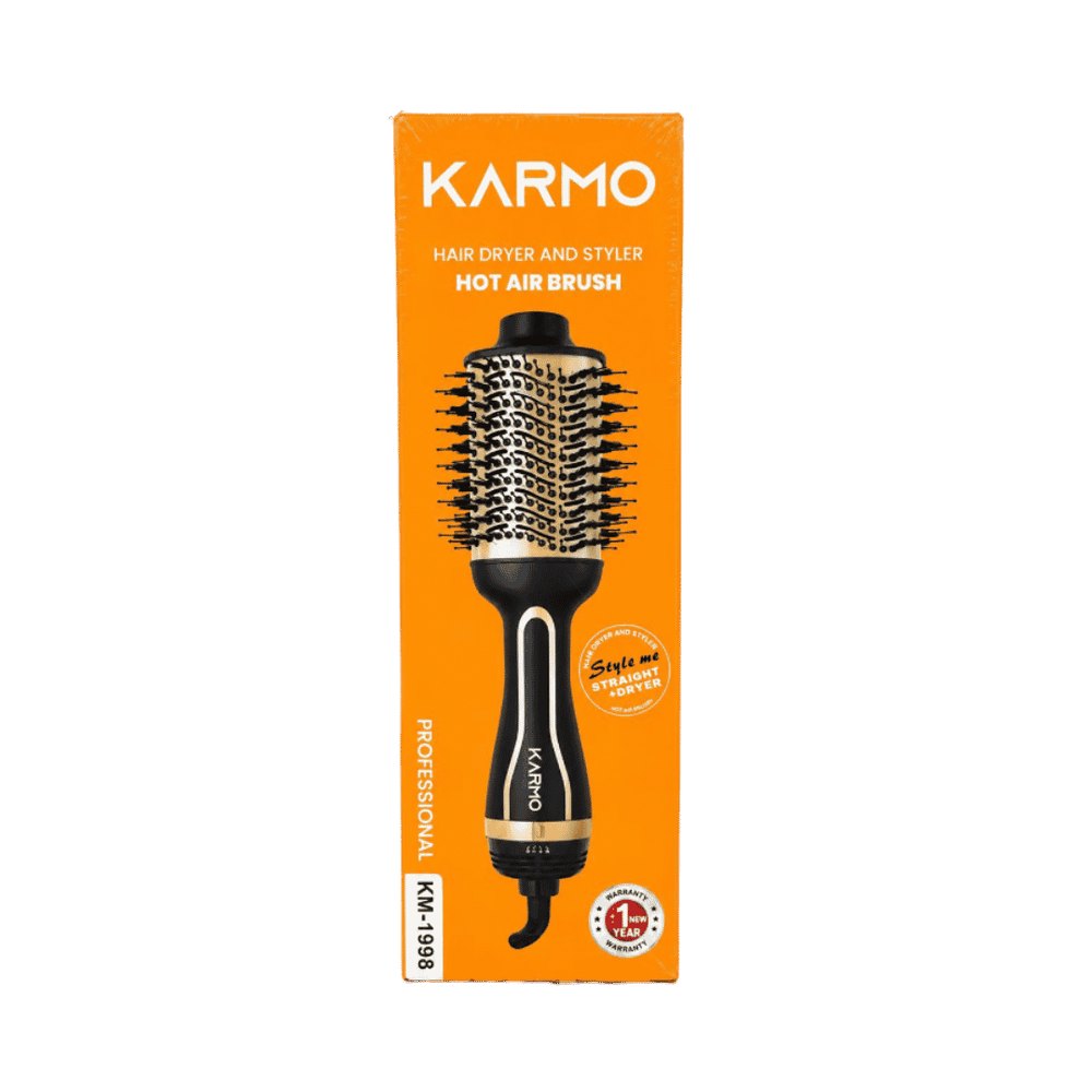 KARMO Hair Dryer And Styler Hot Air Brush | كارمو فرشاة هواء ساخن لتجفيف وتصفيف الشعر