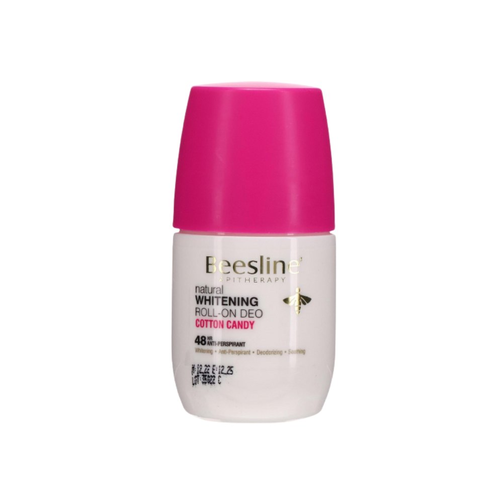 Beesline Whitening Roll On Deodorant Cotton Candy - 50ml | بيزلين مزيل عرق رول أون يفتح البشرة - برائحة السكاكر 50 مل