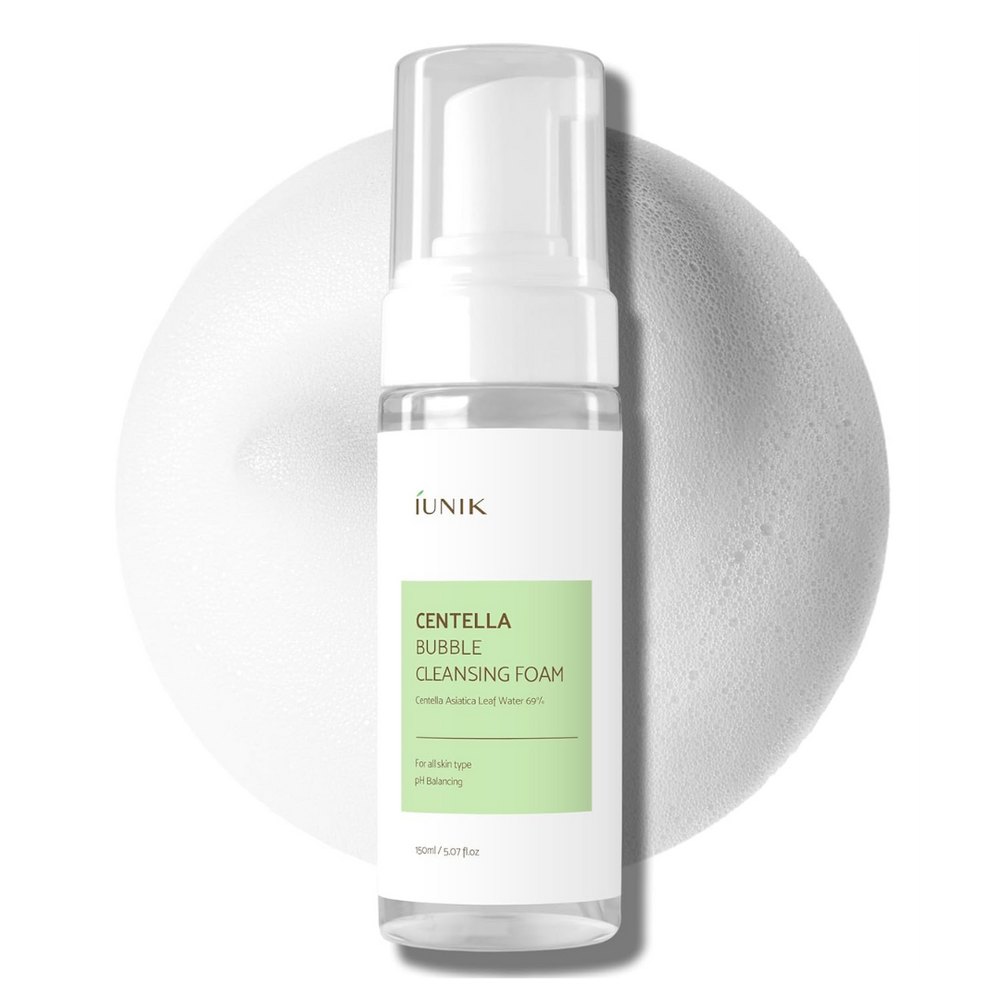 IUNIK Centella Bubble Cleansing Foam - 150ml | ايونيك غسول رغوي بخلاصة عشبة السينتلا – 150 مل