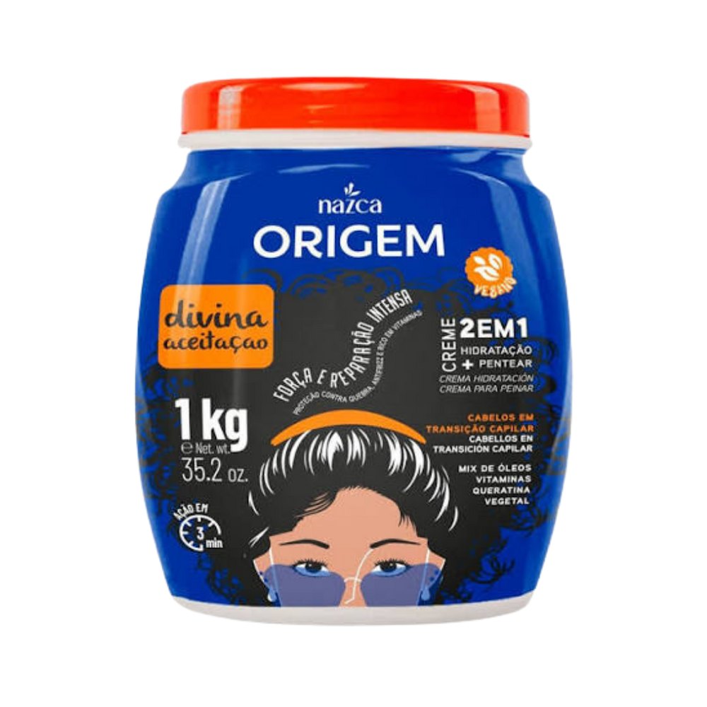 nazca Origem 2 Em 1 Divina Aceitação 1 Kg - 1kg |نازكا أوريجم كريم شعر 2 في 1