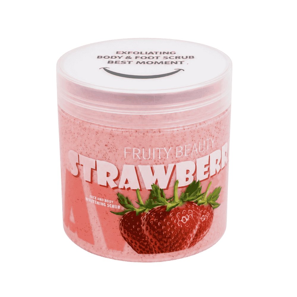 FRUITY BEAUTY Face & Body Whitening Scrub Strawberry - 521ml | فروتي بيوتي مقشر لتفتيح الوجه والجسم بنكهة الفراولة – 521 مل