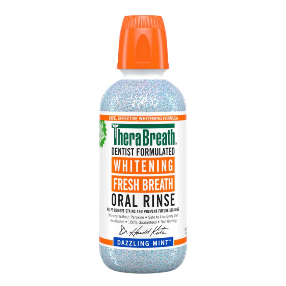 TheraBreath Whitening Fresh Breath Oral Rinse Dazzling Mint - 473ml | ثيرا بريث غسول للفم ومبيض للأسنان - 473 مل