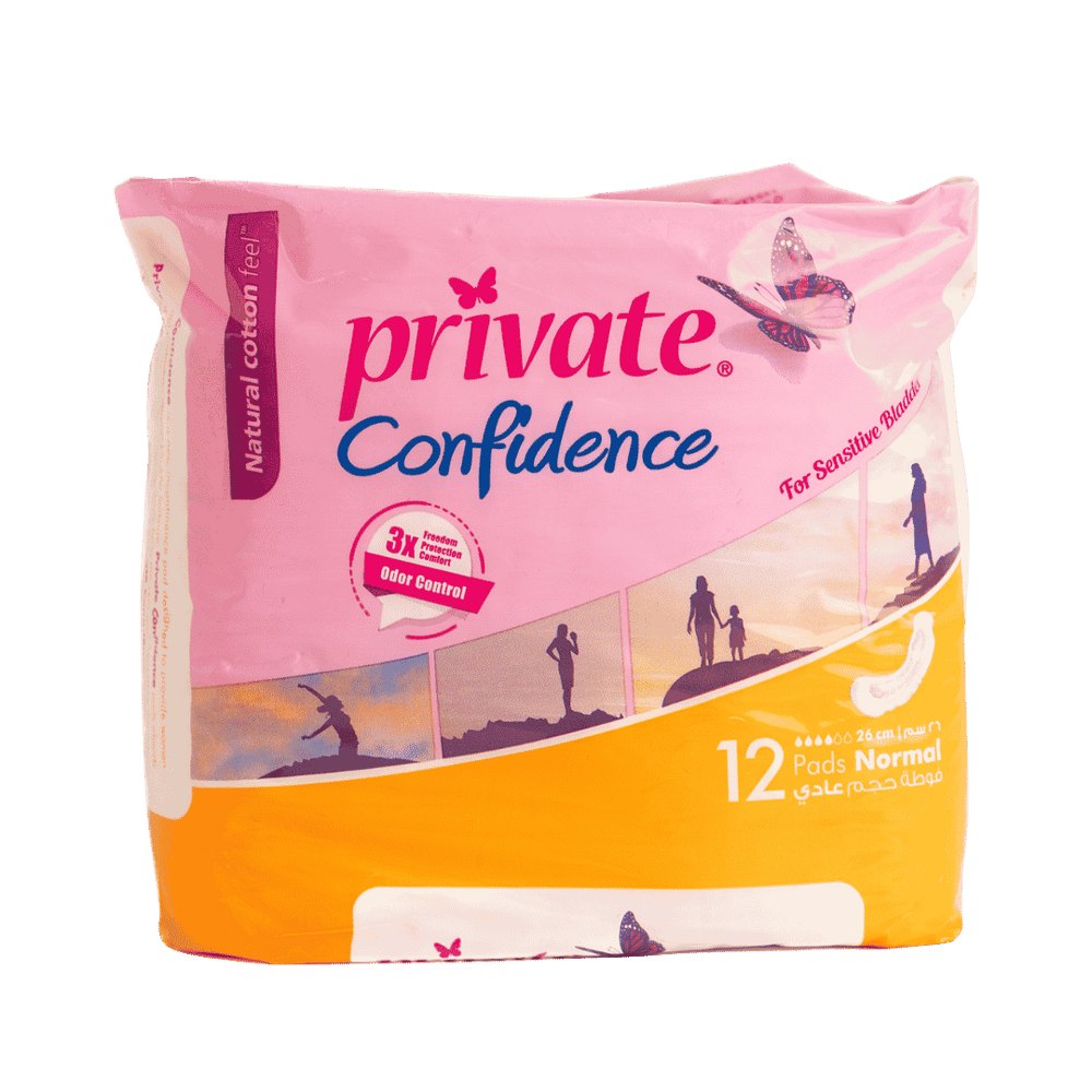 Private Confidence Pads Normal - 12 Pads | برايفت فوط صحية - 12 قطعة