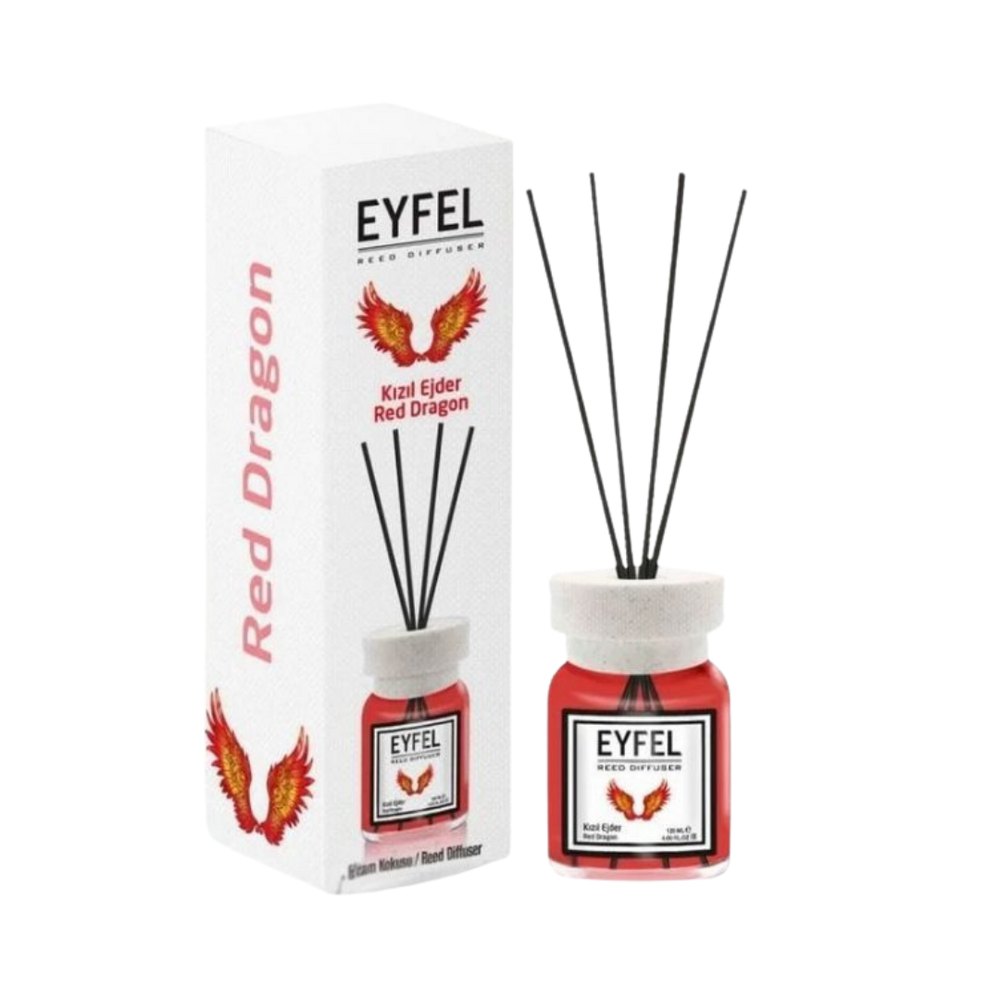 EYFEL Reed Diffuser Red Dragon - 120ml | ايفل معطر العيدان التنين الأحمر بعبوة 120 مل