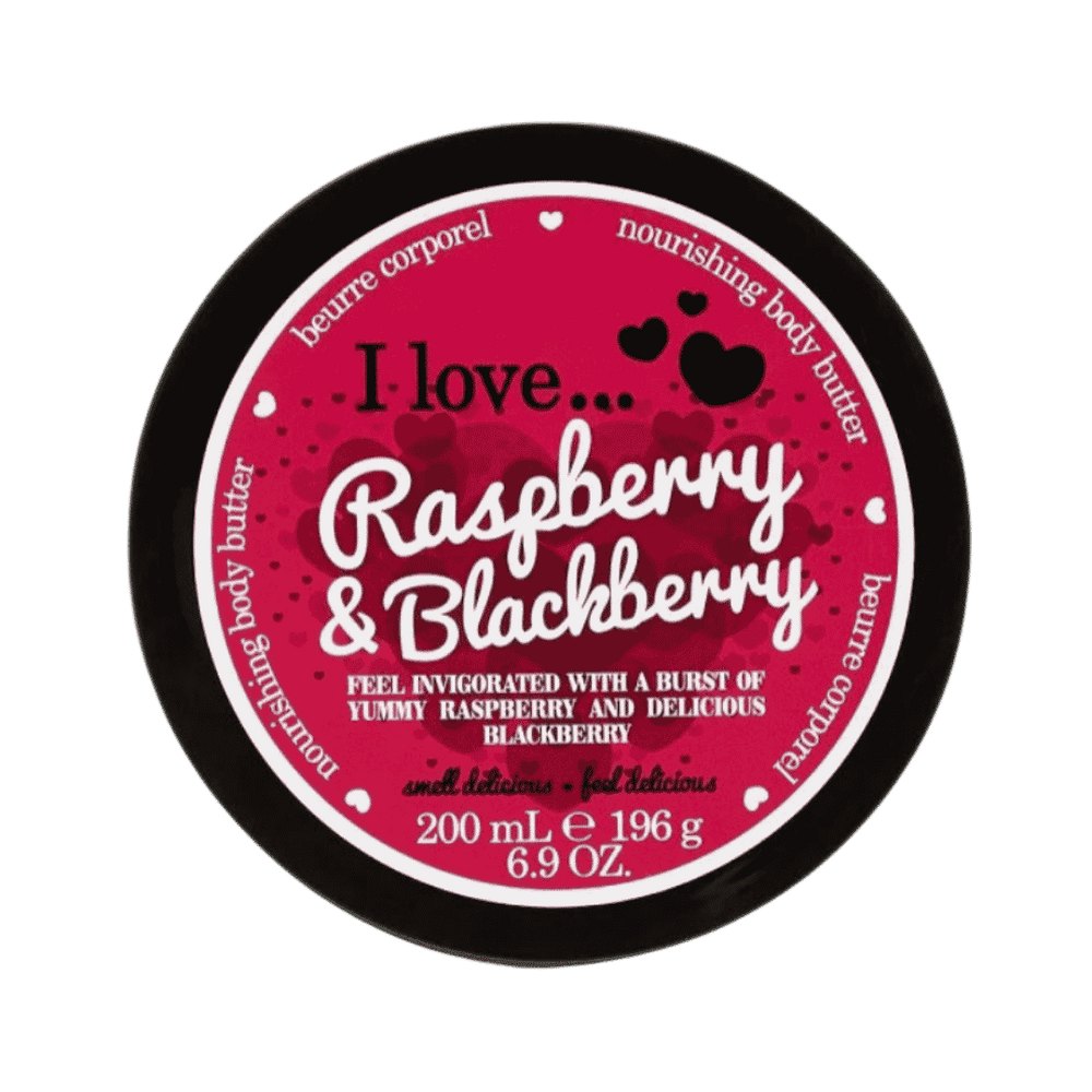 I Love - Raspberry & Blackberry Nourishing Body Butter - 200ml |آي لوف زبدة جسم مغذية بالتوت العليق والتوت الأسود