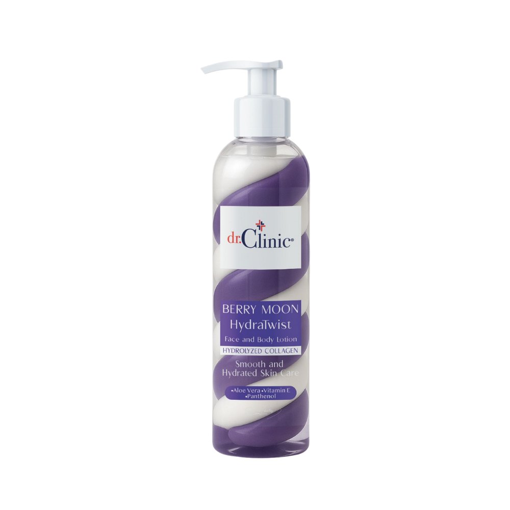 dr.Clinic Berry Moon Hydratwist Face And Body Lotion Hydrolyzed Collagen - 200ml | دكتور كلينك لوشن جسم ووجه بيري مون هيدرا تويست - 200مل
