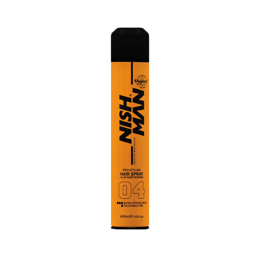 NISH MAN Hair Spray Extra Strong Hold Touchable Feel - 400ml| نيشمان بخاخ تثبيت الشعر -400 مل