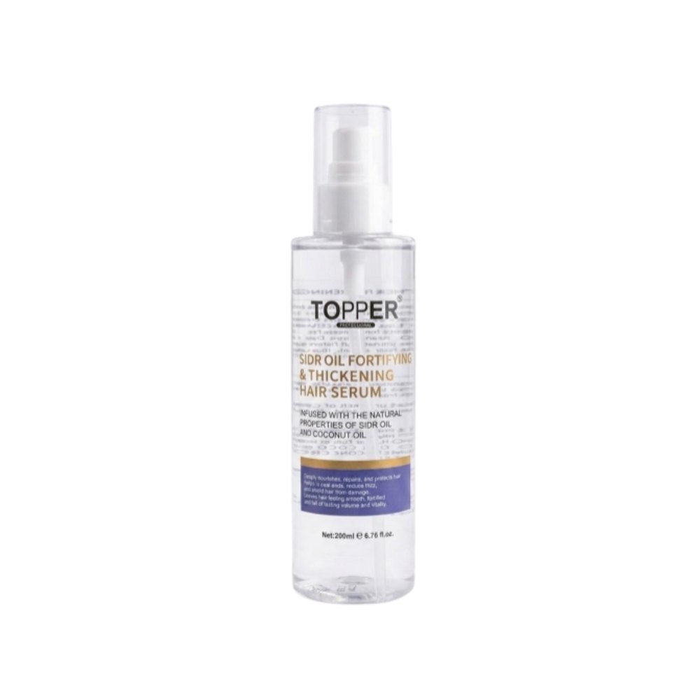 TOPPER PROFESSIONAL Sidr Oil Fortifying & Thickening & Hair Serum - 200ml | توبر سيروم مغذٍ ومقوٍ للشعر - 200مل