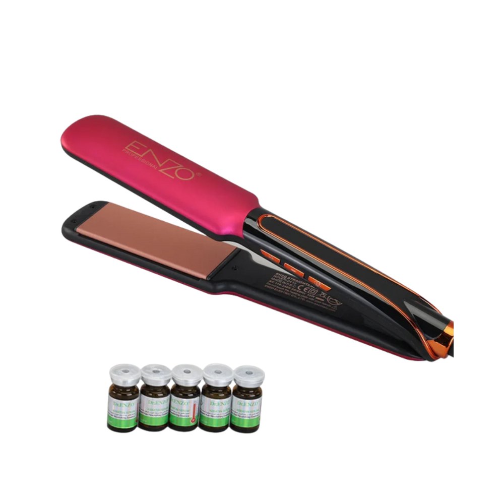 ENZO Mineral Ionic Care For Lower Uv Damage with 5 Keratin Serum | إنزو مكواة شعر