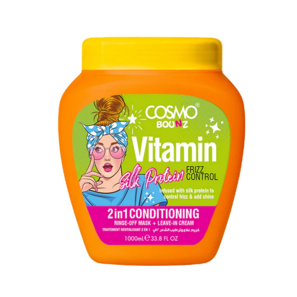 COSMO COSMETICS 2IN1 CONDITIONING SILK PROTEIN - 1000ml | كوزمو كوزمتكس بلسم للشعر المتطاير بروتين الحرير - 1000 مل