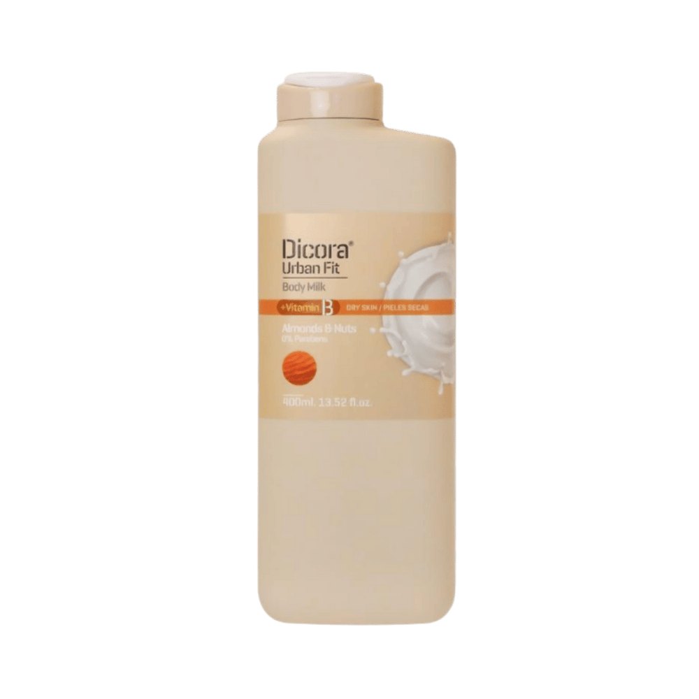 Dicora Urban Fit Vitamin B Almonds & Nuts Body Lotion For Dry Skin - 400ml | ديكورا مرطب الجسم للبشرة الجافة فيتامين ب و اللوز والمكسرات - 400 مل