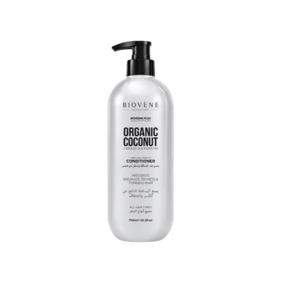 BIOVENE Organic Coconut + Brazilian Keratin Conditioner All Hair Types - 750ml | بيوفين بلسم للشعر بجوز الهند و الكيراتين - 750 مل
