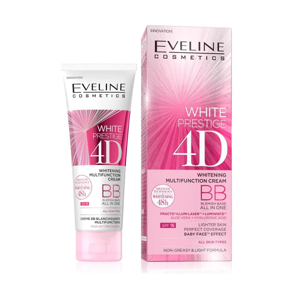 Eveline White Prestige 4D Whitening Multi-Function BB Cream - 50ml | ايفلين بيبي كريم لتفتيح البشرة - 50 مل