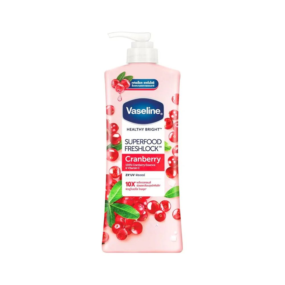 VASELINE Healthy Bright Superfood Freshlock Cranberry - 500ml| فازلين لوشن برائحة التوت البري -500مل