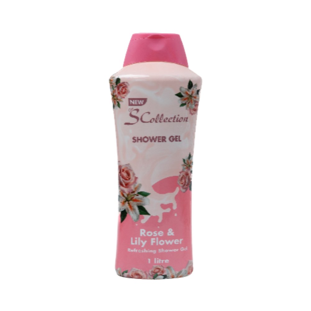 The S Collection Shower Gel Rose & Lily Flower - 1000ml | ذا اس كولكشن جل الاستحمام برائحة الورد - 1000 مل