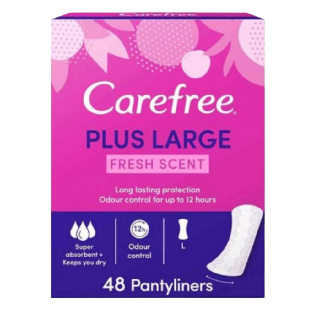 Carefree Plus Large Fresh Scent L - 48pcs | كير فري فوط يومية بلس كبير برائحة منعشة - 48 قطعة