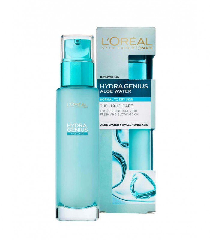 L’Oreal Hydra Genius Aloe Water Normal To Dry Skin Liquid Moisturizer - 70ml | لوريال مرطب للبشرة الجافة و العادية - 70 مل
