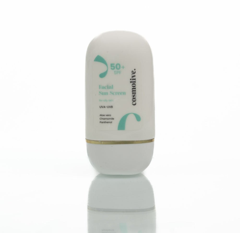 cosmolive Facial Sunscreen 50+ Spf For All Skin Types Panthenol - 50ml | كوزمو لايف واقي شمسي + 50 للبشرة الدهنية - 50 مل
