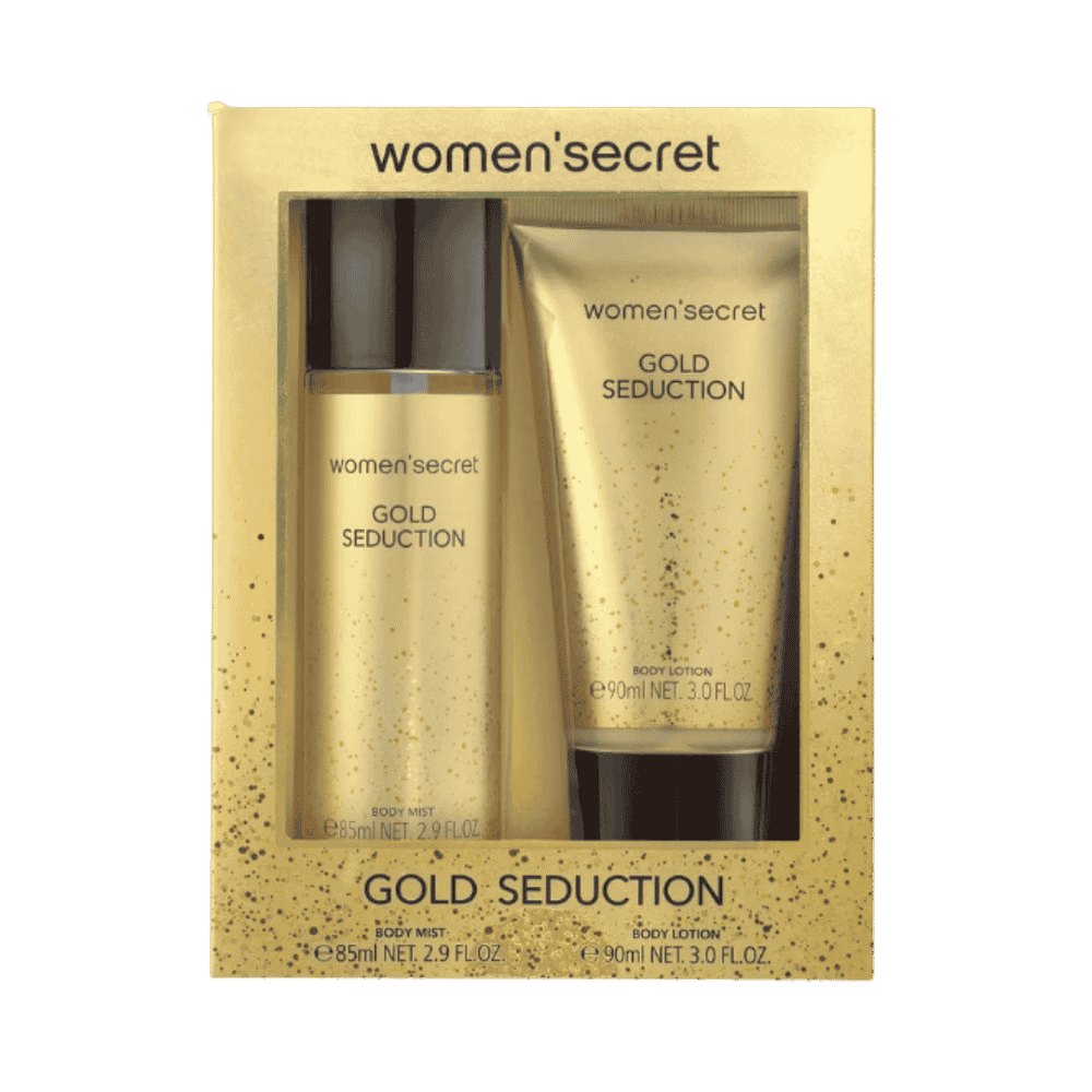women secret beauty Gold SEDUCTION B.MIST 85ML + B.LOTION - 90ml | وومن سيكريت سيت سبلاس مع لوشن جسم جولد سداكشن للنساء