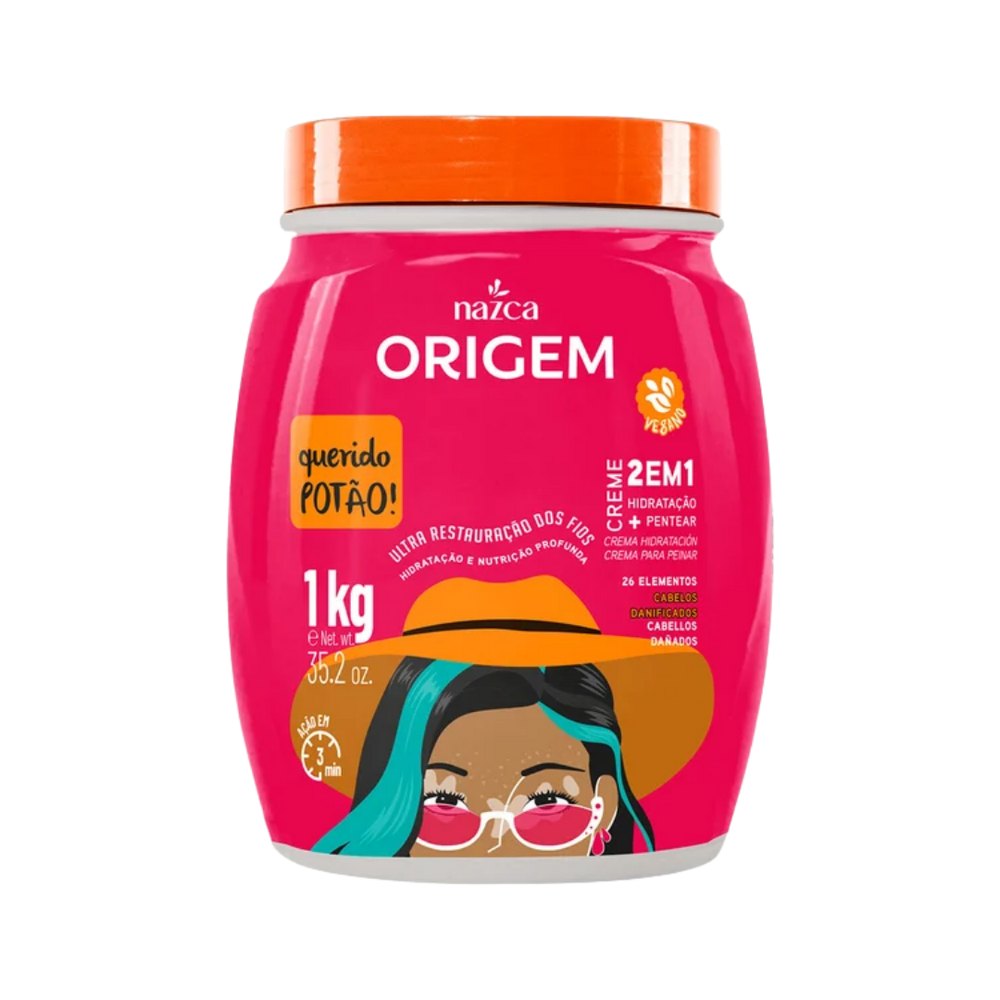 nazca Origem Creme Tratamento Querido Potão - 1kg | نازكا كريم علاجي ومغذي للشعر التالف والجاف جدا - 1 كغ