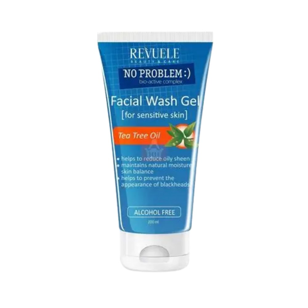 Revuele No Problem Tea Tree Face Wash Gel For Sensitive Skin - 200ml | ريفويل غسول بالشاي الأخضر - 200 مل