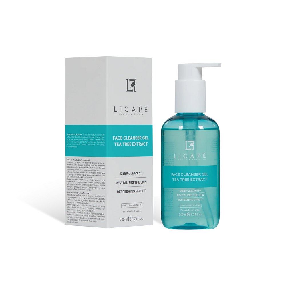 Licape Face Cleanser Gel Tea Tree Extract - 200ml | ليكابي جل منظف وجه مستخرج شجرة الشاي - 200مل