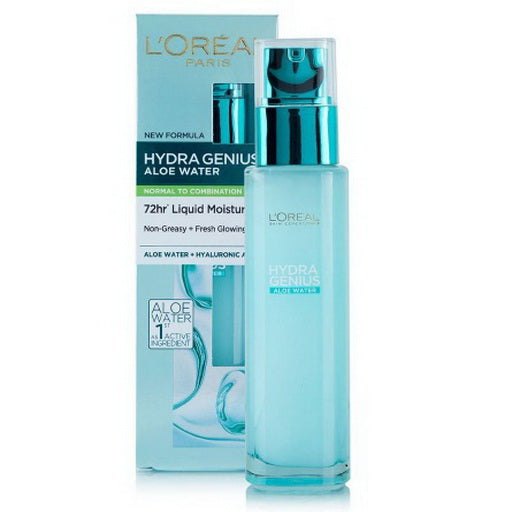 L’Oreal Hydra Genius Hyaluronic Acid + Aloe Liquid Normal To Combination Moisturizer - 70 ml | لوريال هايدرا جينيس هيالورونيك اسيد + الوفيرا مرطب للبشرة العادية و المختلطة - 70 مل