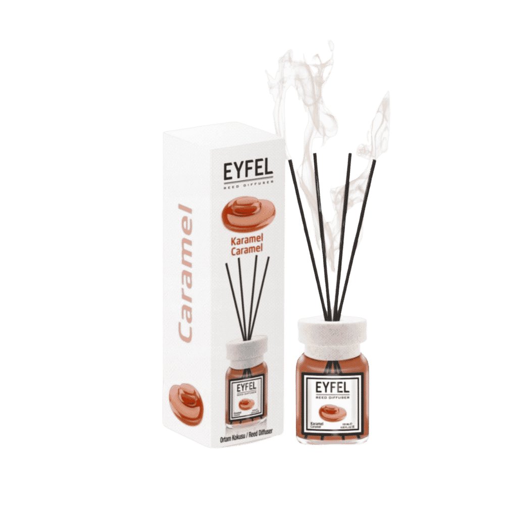 EYFEL Karamel Reed Diffuser - 120ml | ايفل معطر أعواد برائحة الكراميل- 120مل