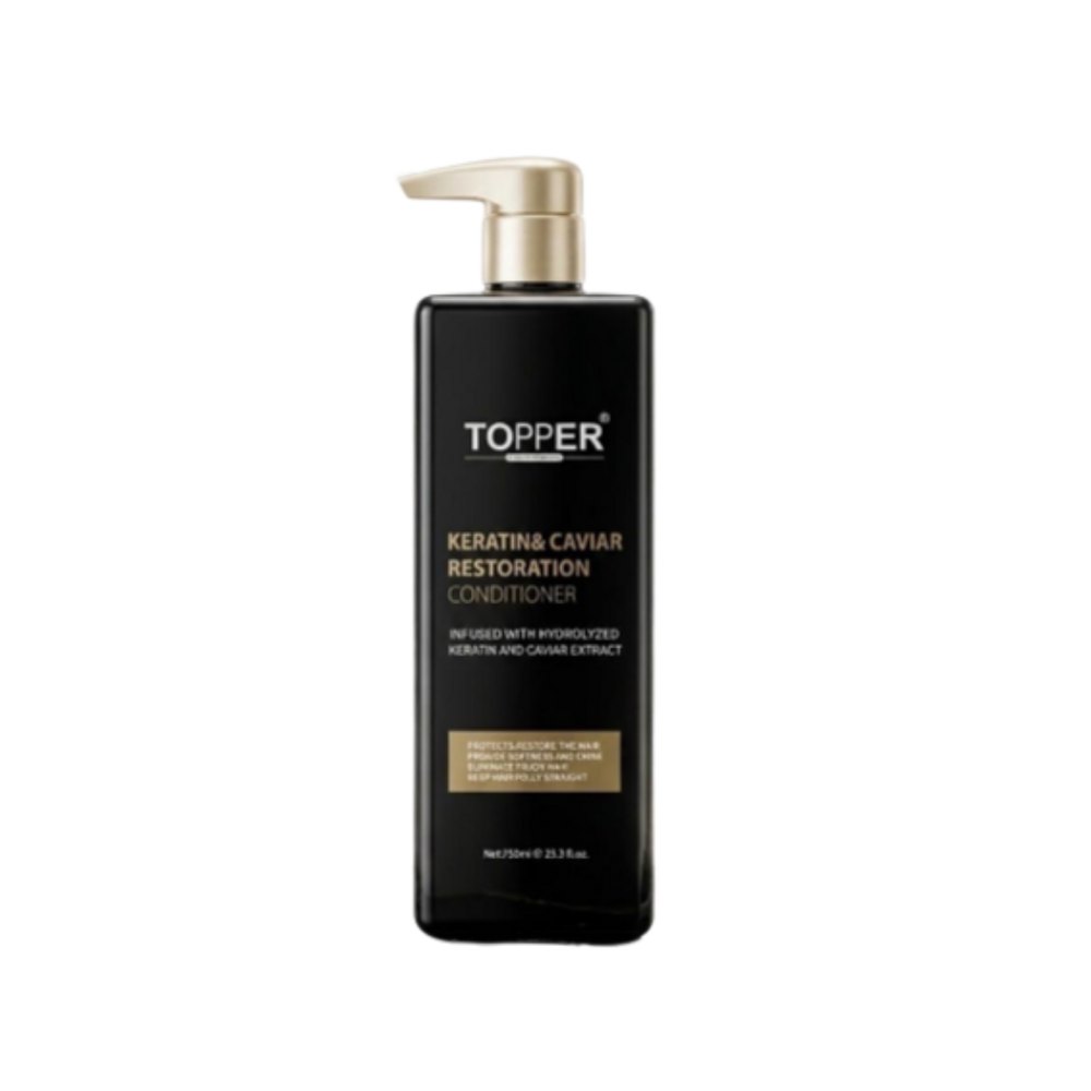 TOPPER PROFESSIONAL Keratin & Caviar Restoration Conditioner - 750ml | توبر بلسم مرمم و مغذ للشعر كيراتين وكافيار - 750مل