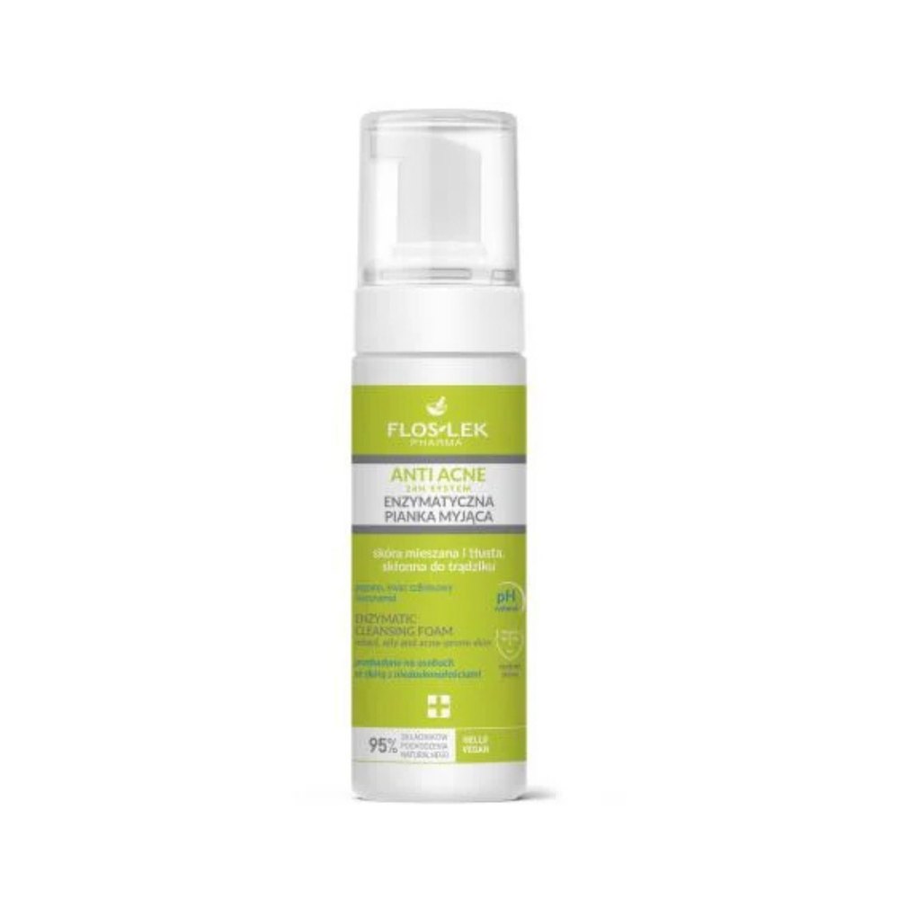 FLOSLEK PHARMA ANTI ACNE 24H System Enzymatic cleansing foam - 150ml | فلوسليك فارما رغوة تنظيف لمكافحة حب الشباب 24 ساعة - 150 مل