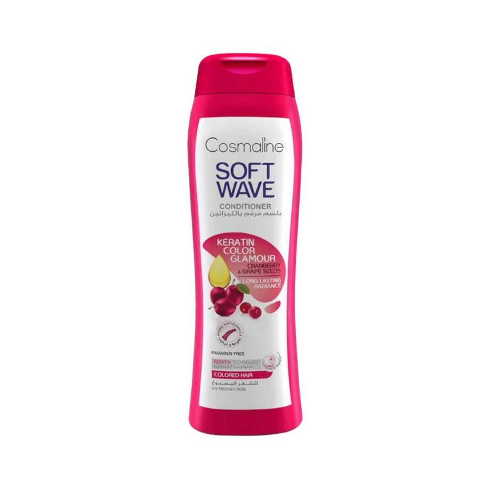 Cosmaline Soft Wave Keratin Color Glamour Colored Hair Conditioner - 400ml | كوزمالين بلسم للشعر المصبوغ سوفت ويف كولور جلامور - 400 مل