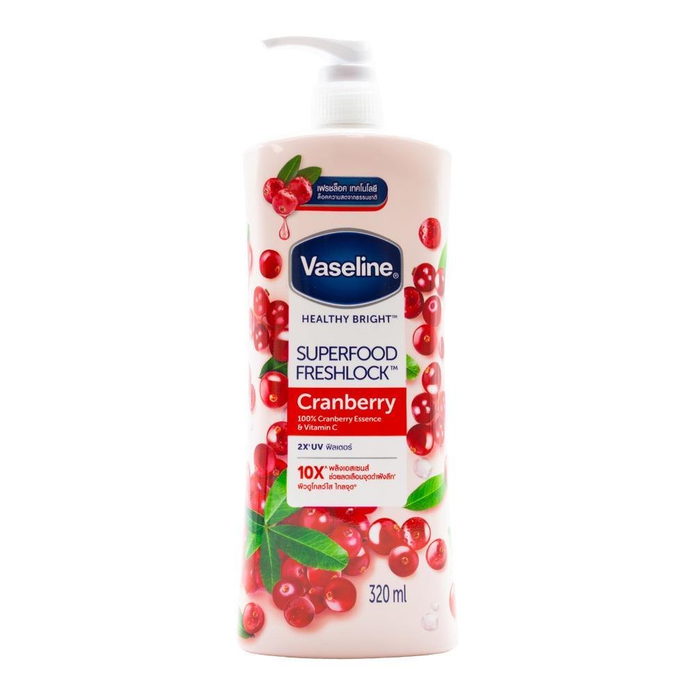 VASELINE Healthy Bright Superfood Freshlock Cranberry - 320ml| فازلين لوشن برائحة التوت البري -320مل
