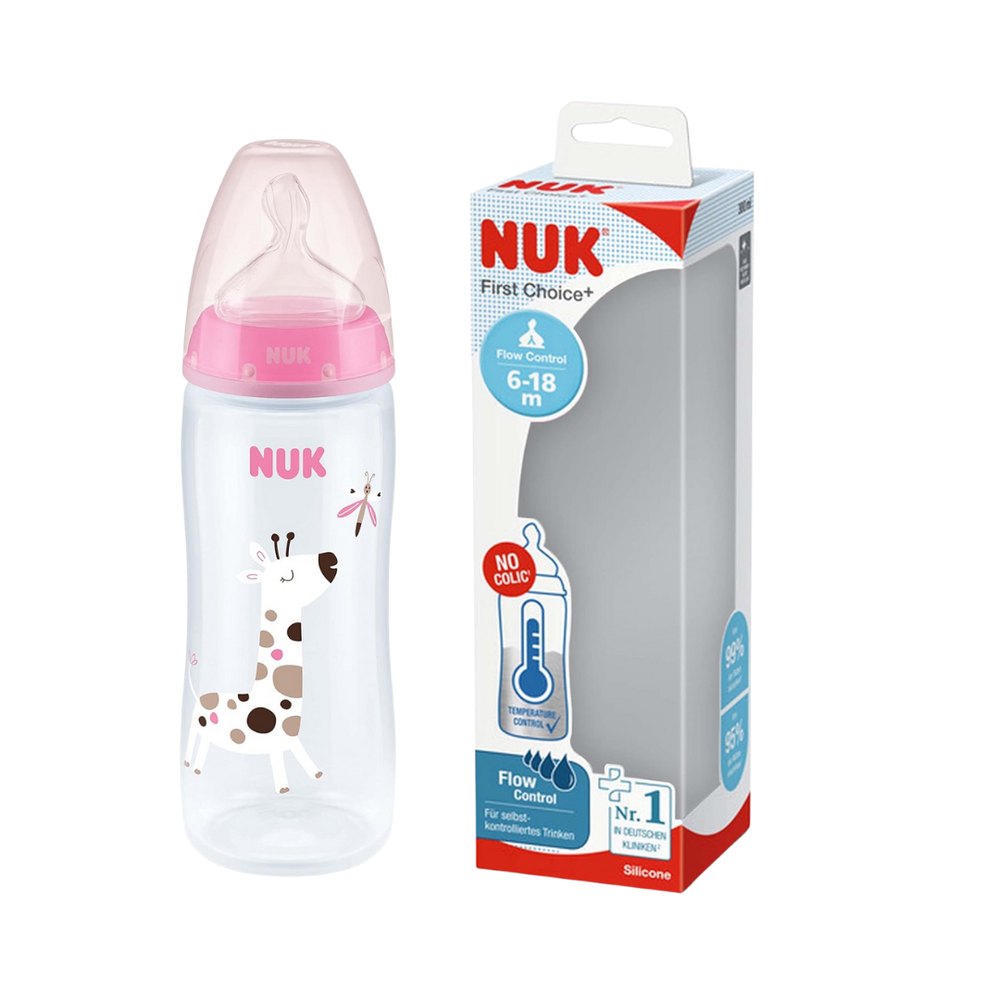 Nuk No Colic First Choice Plus 6-18m - 360ml | نوك رضاعة للاطفال بعمر 6 -8 اشهر - 360 مل