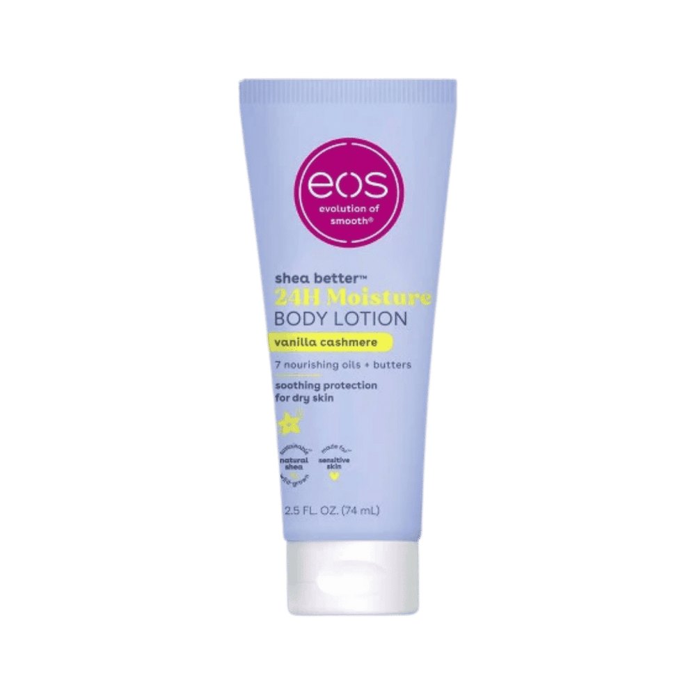 eos Mini Body Lotion - Vanilla Cashmere - 74ml | اي او اس لوشن للجسم كاشمير فانيلا مرطب 24 ساعة - 74مل