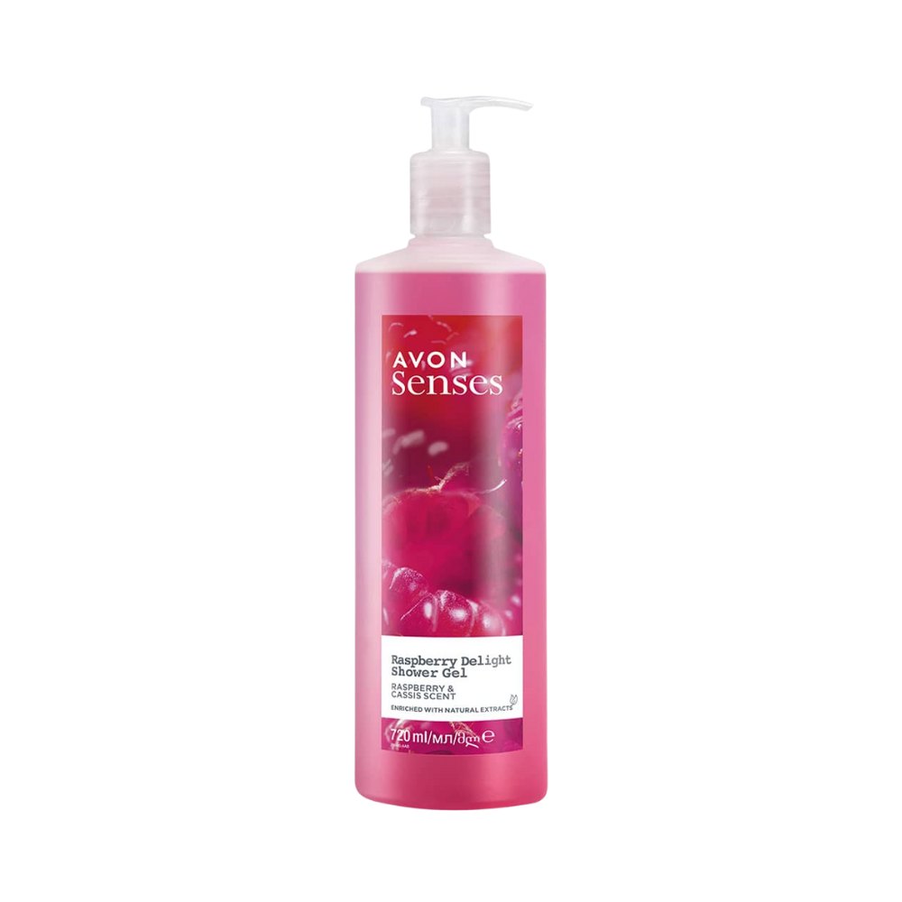 Avon Senses Raspberry Delight Shower Gel - 720ml | أفون شاور جيل برائحة التوت اللذيذ - 720 مل