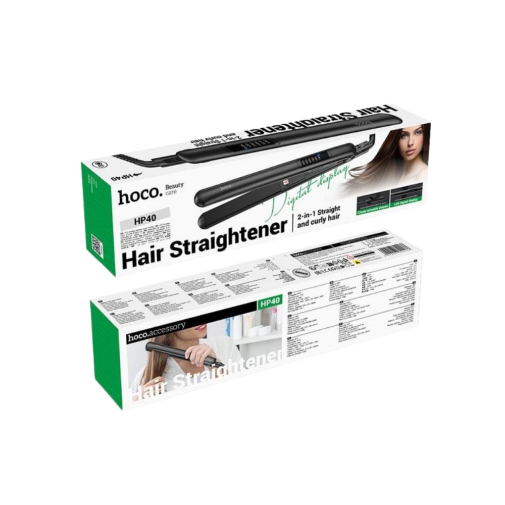 hoco Hair Straightener 2- Ini 1 Straighi And Curly | هوكو مملس ومجعد شعر 2 في 1