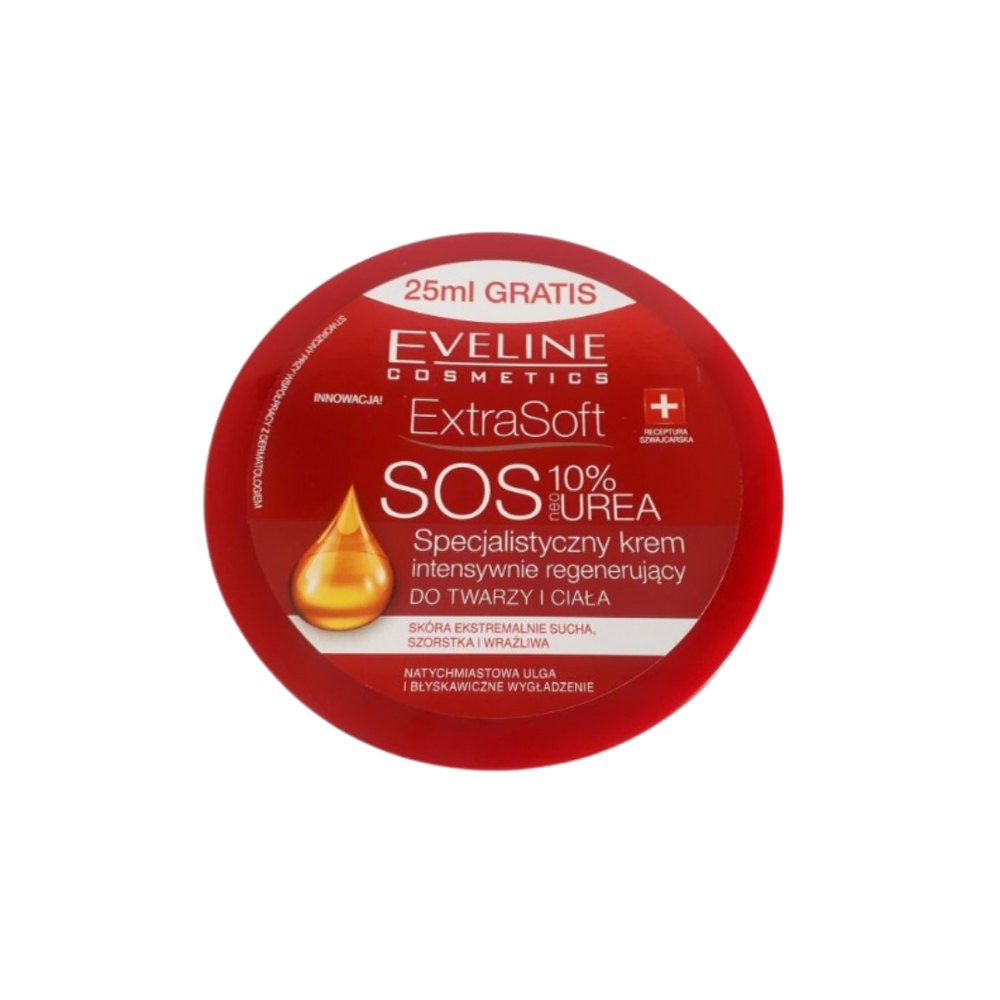 Eveline Extra Soft Sos 10% Urea face And Body Cream - 175ml | ايفلين كريم للوجه و الجسم باليوريا - 175 مل