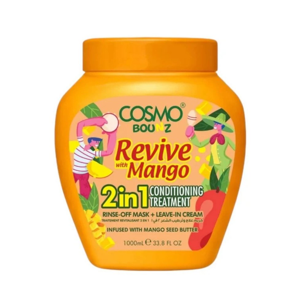 COSMO COSMETICS 2IN1 HR TREATMENT REVIVE BOUNZ - 1000ml | كوزمو كوزمتكس علاج مكثف 2 في 1 مع المانجو - 1000مل