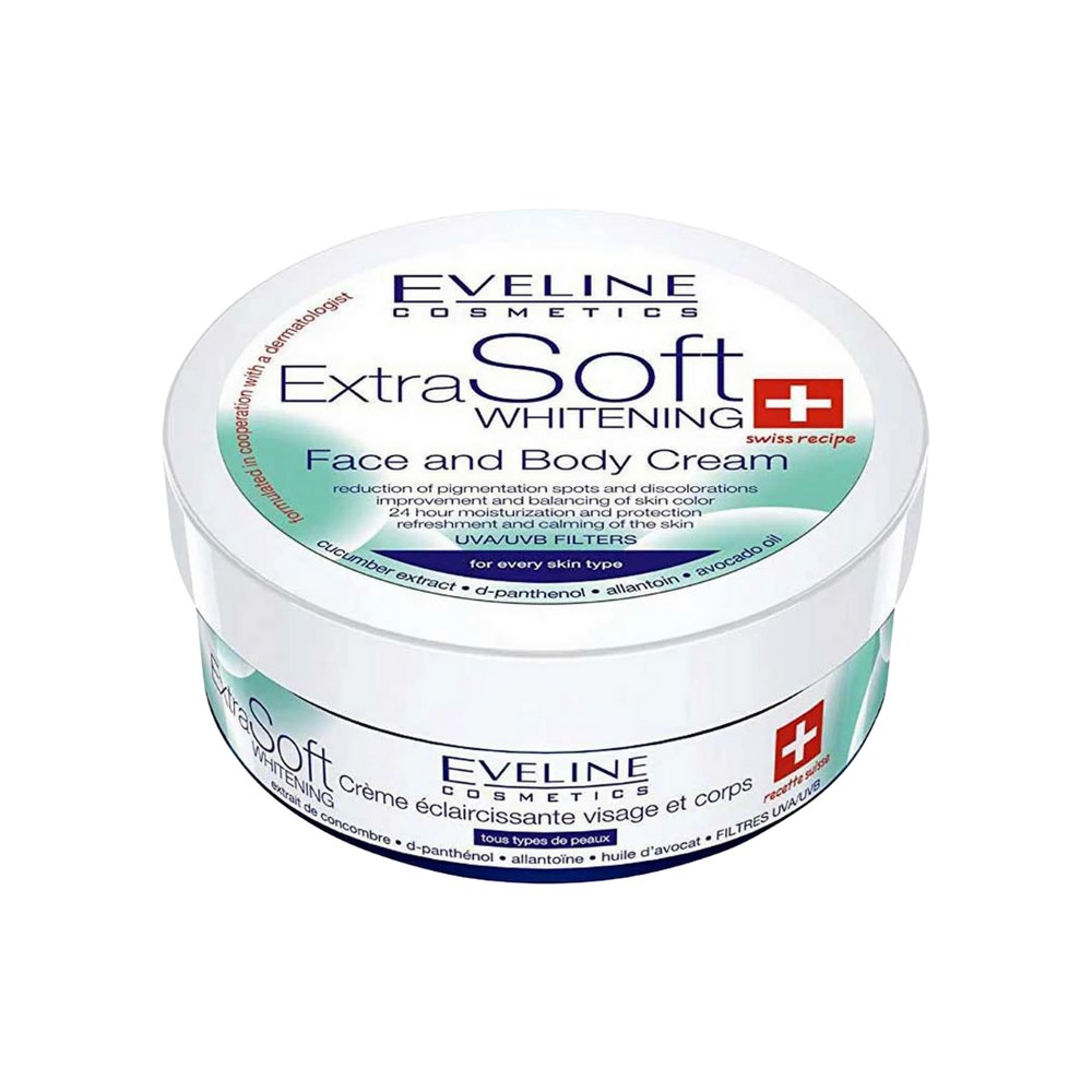 Eveline Extra Soft Whitening Face and Body Cream - 200ml | ايفلين كريم التبيض للوجه و الجسم - 200 مل