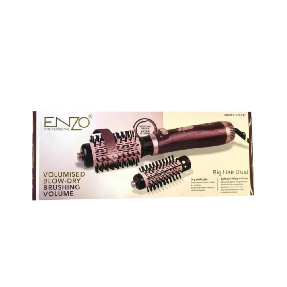 ENZO Volumased Blow-Dry Rotating Blower Brush 1000W 2 PCS | إنزو فرشاة شعر حرارية 1000 واط