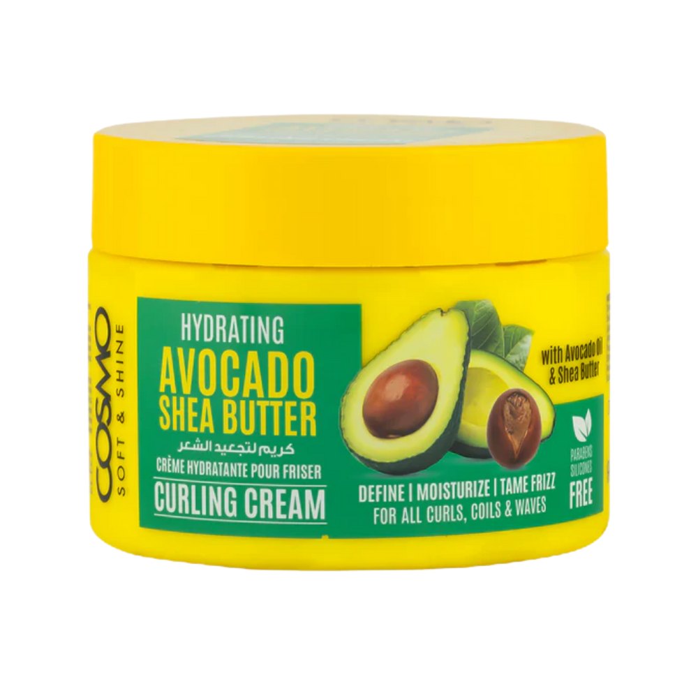 COSMO COSMETICS CURLING CREAM AVOCADO & SHEA BUTTER - 325g | كوزمو كوزمتكس كريم تجعيد مرطب زبدة الشيا والأفوكادو - 325غ