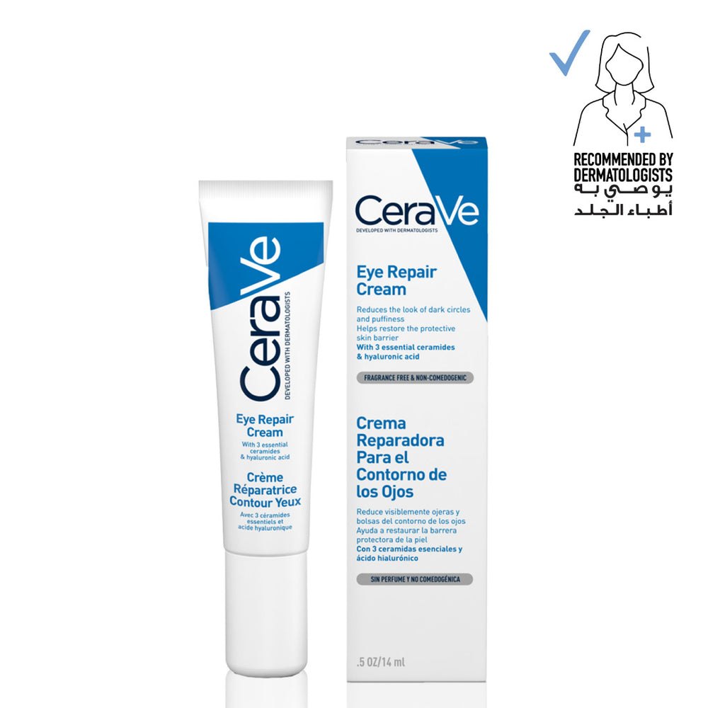 Cerave Eye Repair Cream for Dark Circles and Puffiness with Hyaluronic Acid - 14ml | سيرافي مرطب حول العين - 14 مل
