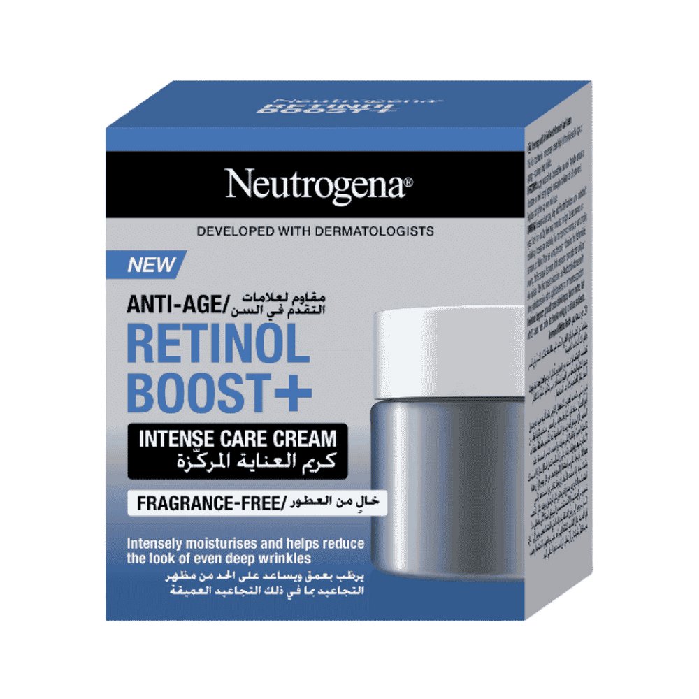 Neutrogena Anti-Age Retinol Boost+ Intense Care Cream - 50ml | نيتروجينا كريم ريتينول بوست+ عناية مكثفة لمقاومة علامات التقدم بالعمر - 50 مل